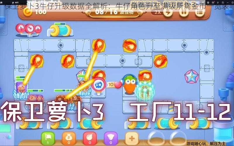 保卫萝卜3牛仔升级数据全解析:牛仔角色升至满级所需金币一览表